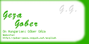 geza gober business card
